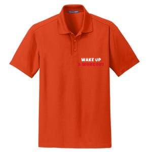 Wake Up And Workout Motivational Gym Exercise Funny Gift Dry Zone Grid Polo