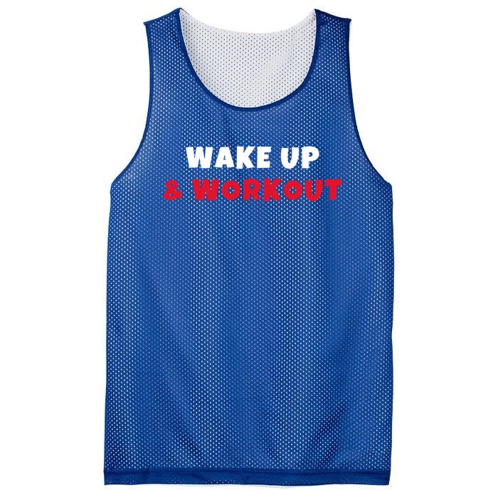 Wake Up And Workout Motivational Gym Exercise Funny Gift Mesh Reversible Basketball Jersey Tank