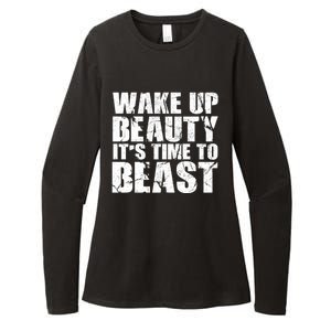 Wake Up Beauty It's Time To Beast Gym Workout Make Up Artist Gift Womens CVC Long Sleeve Shirt