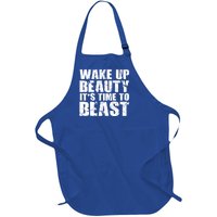 Wake Up Beauty It's Time To Beast Gym Workout Make Up Artist Gift Full-Length Apron With Pockets