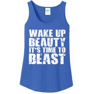 Wake Up Beauty It's Time To Beast Gym Workout Make Up Artist Gift Ladies Essential Tank