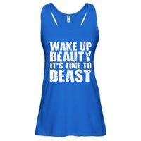 Wake Up Beauty It's Time To Beast Gym Workout Make Up Artist Gift Ladies Essential Flowy Tank