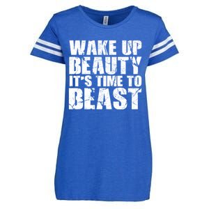 Wake Up Beauty It's Time To Beast Gym Workout Make Up Artist Gift Enza Ladies Jersey Football T-Shirt