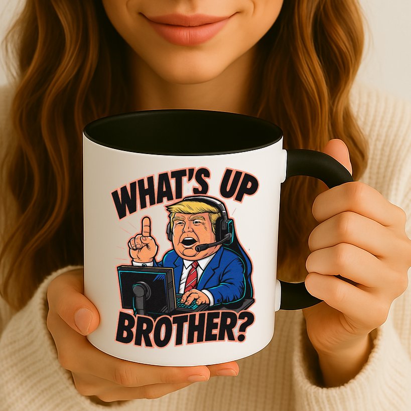 WhatS Up Brother Funny Meme Trump Mug
