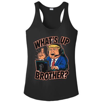 WhatS Up Brother Funny Meme Trump Ladies PosiCharge Competitor Racerback Tank