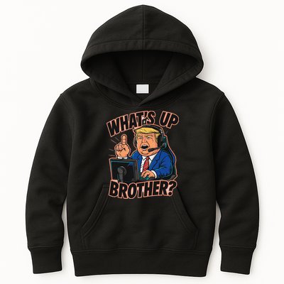WhatS Up Brother Funny Meme Trump Kids Hoodie