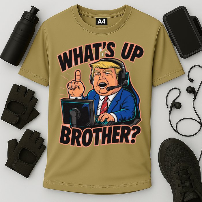 WhatS Up Brother Funny Meme Trump Cooling Performance Crew T-Shirt