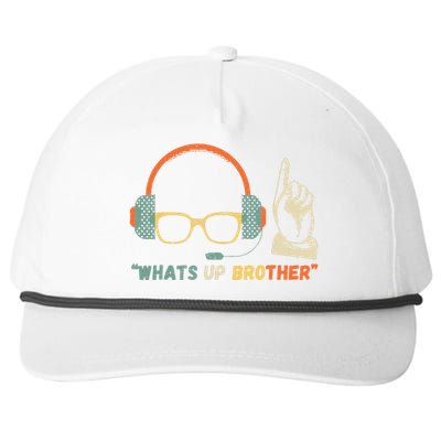 Whats Up Brother Sketch Streamer Snapback Five-Panel Rope Hat