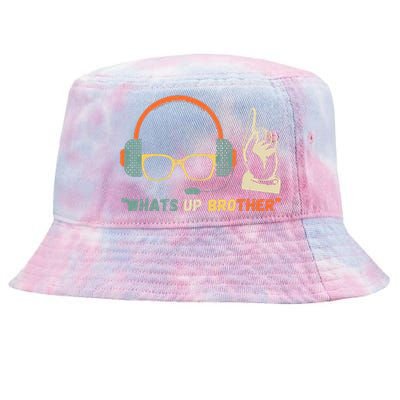 Whats Up Brother Sketch Streamer Tie-Dyed Bucket Hat