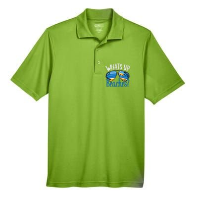 Whats Up Beaches Funny Beach Family Vacation Matching Funny Gift Men's Origin Performance Pique Polo