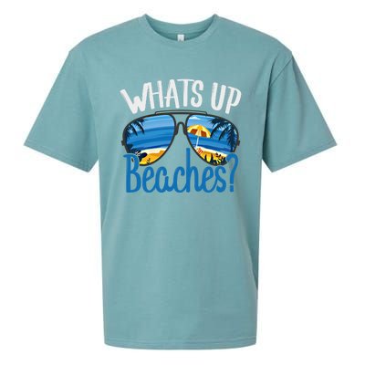 Whats Up Beaches Funny Beach Family Vacation Matching Funny Gift Sueded Cloud Jersey T-Shirt