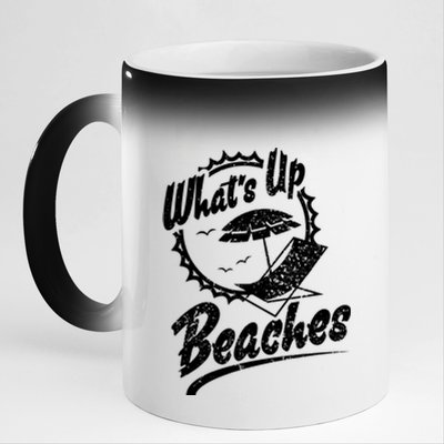 Whats Up Beaches Funny Beach Family Vacation Matching Summer Gift 11oz Black Color Changing Mug