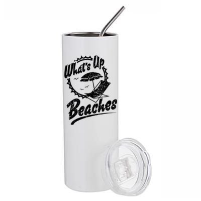 Whats Up Beaches Funny Beach Family Vacation Matching Summer Gift Stainless Steel Tumbler