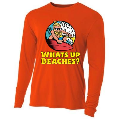 Whats Up Beaches Funny Beach Family Vacation Cool Gift Cooling Performance Long Sleeve Crew