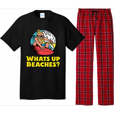 Whats Up Beaches Funny Beach Family Vacation Cool Gift Pajama Set