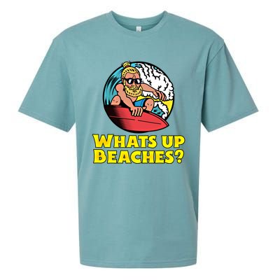 Whats Up Beaches Funny Beach Family Vacation Cool Gift Sueded Cloud Jersey T-Shirt