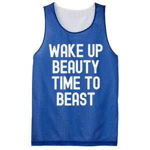 Wake Up Beauty Time To Beast Cute Gift Mesh Reversible Basketball Jersey Tank