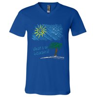 Whats Up Beaches Funny Beach Family Vacation Funny Gift V-Neck T-Shirt