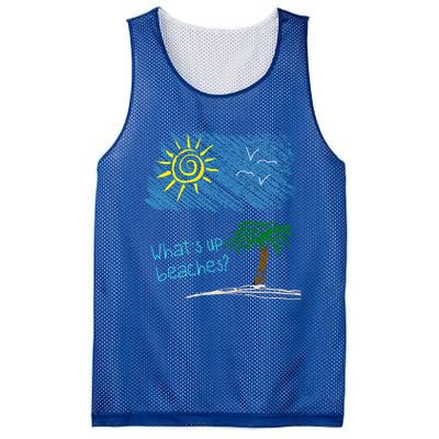 Whats Up Beaches Funny Beach Family Vacation Funny Gift Mesh Reversible Basketball Jersey Tank