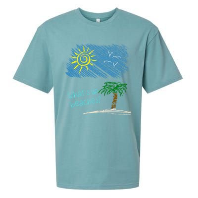 Whats Up Beaches Funny Beach Family Vacation Funny Gift Sueded Cloud Jersey T-Shirt