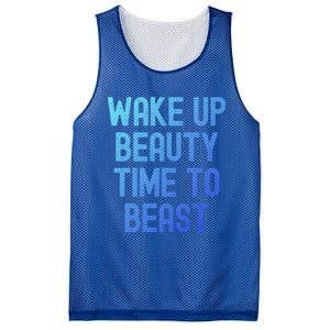 Wake Up Beauty Time To Beast Cute Gift Mesh Reversible Basketball Jersey Tank