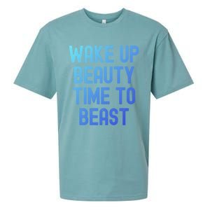 Wake Up Beauty Time To Beast Cute Gift Sueded Cloud Jersey T-Shirt