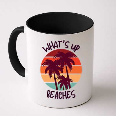 What's Up Beaches? Funny Vacay Vacation Tee With Palm Trees Great Gift Mug