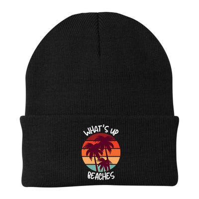 What's Up Beaches? Funny Vacay Vacation Tee With Palm Trees Great Gift Beanie