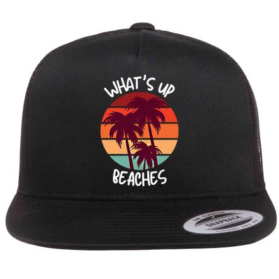 What's Up Beaches? Funny Vacay Vacation Tee With Palm Trees Great Gift Flatbill Hat