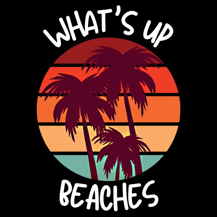 What's Up Beaches? Funny Vacay Vacation Tee With Palm Trees Great Gift Flatbill Hat
