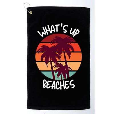 What's Up Beaches? Funny Vacay Vacation Tee With Palm Trees Great Gift Golf Towel
