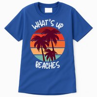 What's Up Beaches? Funny Vacay Vacation Tee With Palm Trees Great Gift Tall T-Shirt