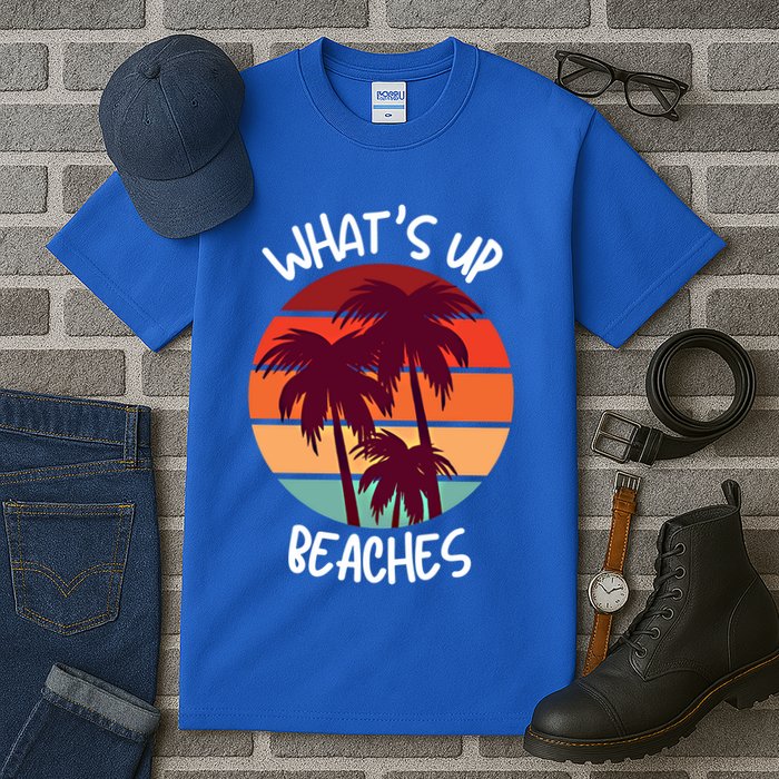 What's Up Beaches? Funny Vacay Vacation Tee With Palm Trees Great Gift Tall T-Shirt