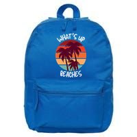 What's Up Beaches? Funny Vacay Vacation Tee With Palm Trees Great Gift 16 in Basic Backpack