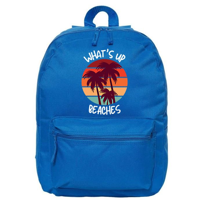 What's Up Beaches? Funny Vacay Vacation Tee With Palm Trees Great Gift 16 in Basic Backpack