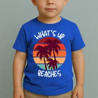 What's Up Beaches? Funny Vacay Vacation Tee With Palm Trees Great Gift Toddler T-Shirt