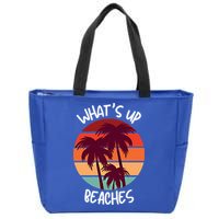 What's Up Beaches? Funny Vacay Vacation Tee With Palm Trees Great Gift Zip Tote Bag