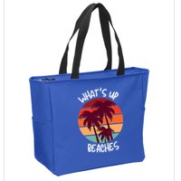 What's Up Beaches? Funny Vacay Vacation Tee With Palm Trees Great Gift Zip Tote Bag