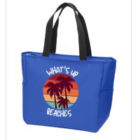 What's Up Beaches? Funny Vacay Vacation Tee With Palm Trees Great Gift Zip Tote Bag