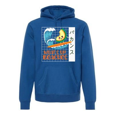 What`s Up Beaches Kawaii Japanes Melon Summer Graphic Gift Premium Hoodie