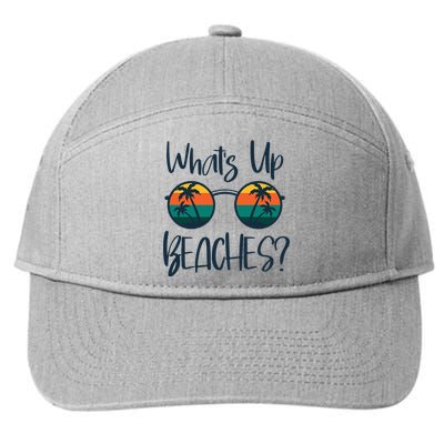 WhatS Up Beaches Funny Pun Beach Trip Summer Vacation 7-Panel Snapback Hat