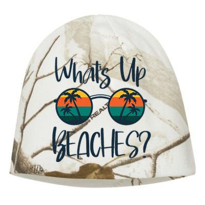 WhatS Up Beaches Funny Pun Beach Trip Summer Vacation Kati - Camo Knit Beanie