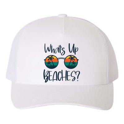 WhatS Up Beaches Funny Pun Beach Trip Summer Vacation Yupoong Adult 5-Panel Trucker Hat