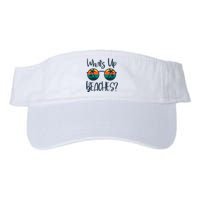 WhatS Up Beaches Funny Pun Beach Trip Summer Vacation Valucap Bio-Washed Visor