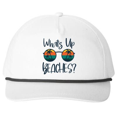 WhatS Up Beaches Funny Pun Beach Trip Summer Vacation Snapback Five-Panel Rope Hat