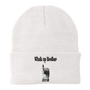 Whats Up Brother Funny Sketch Streamer Knit Cap Winter Beanie