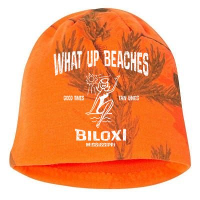 What Up Beaches Vintage Biloxi Mississippi Ms Souvenir Kati - Camo Knit Beanie