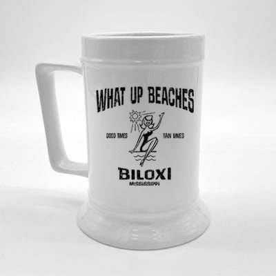 What Up Beaches Vintage Biloxi Mississippi Ms Souvenir Beer Stein