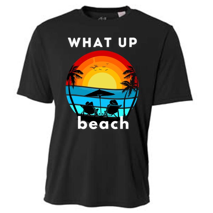 What Up Beach | Funny Beach Summer Vacation Cooling Performance Crew T-Shirt