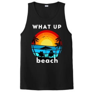 What Up Beach | Funny Beach Summer Vacation PosiCharge Competitor Tank